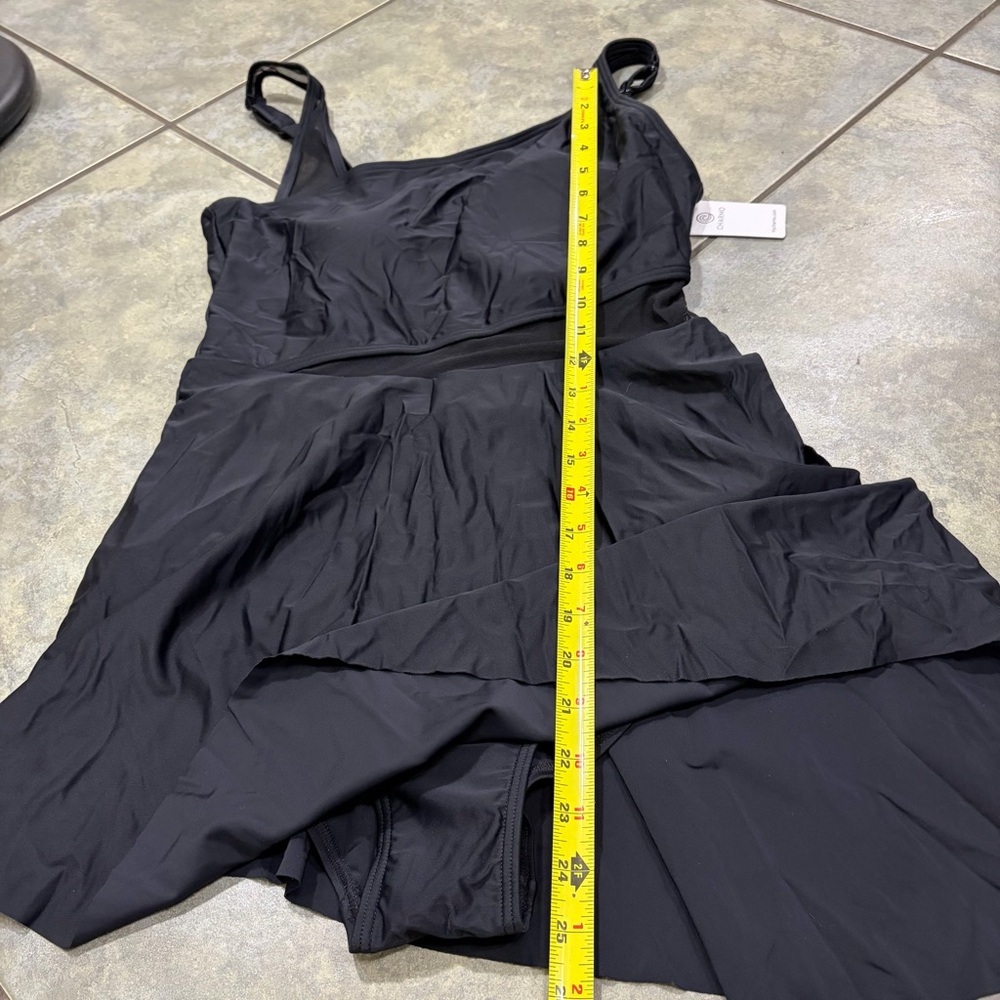 NWT!! Charmo ladies Asymetrical Skirt swimsuit, black and size medium Vacay - Picture 12 of 12